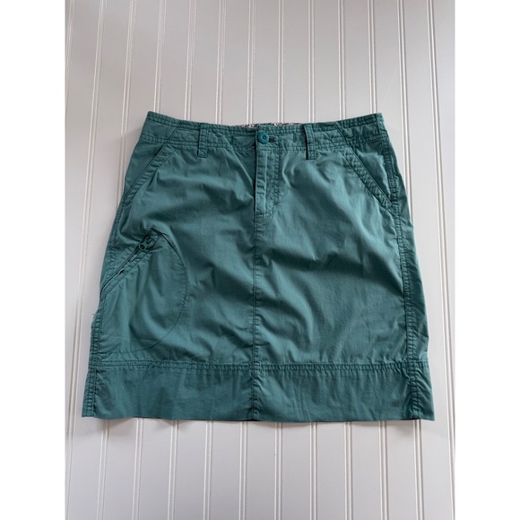 Eddie Bauer Dresses & Skirts - Eddie Bauer Womens 4 Teal Hiking Cargo Skirt Cotton Nylon Stretch Pockets